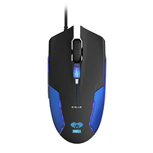 E-Blue Cobra II 1600 DPI Ergonomic Gaming LED Mouse with Bigger Scroll Wheel (EMS151BL)