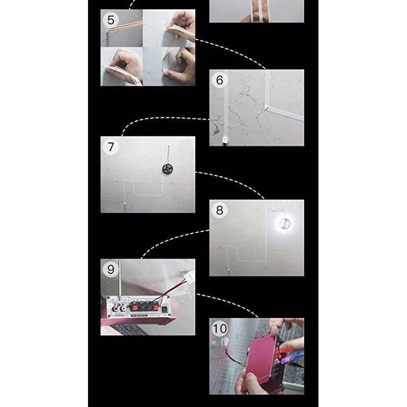 Super Flat Speaker WiresCablesSelf Adhesive Speaker Cables 2 Pure Copper Conductors DIY Audio Cable23 Gauge AWG 063 inch wide x 25 ft long With 2 Connectors