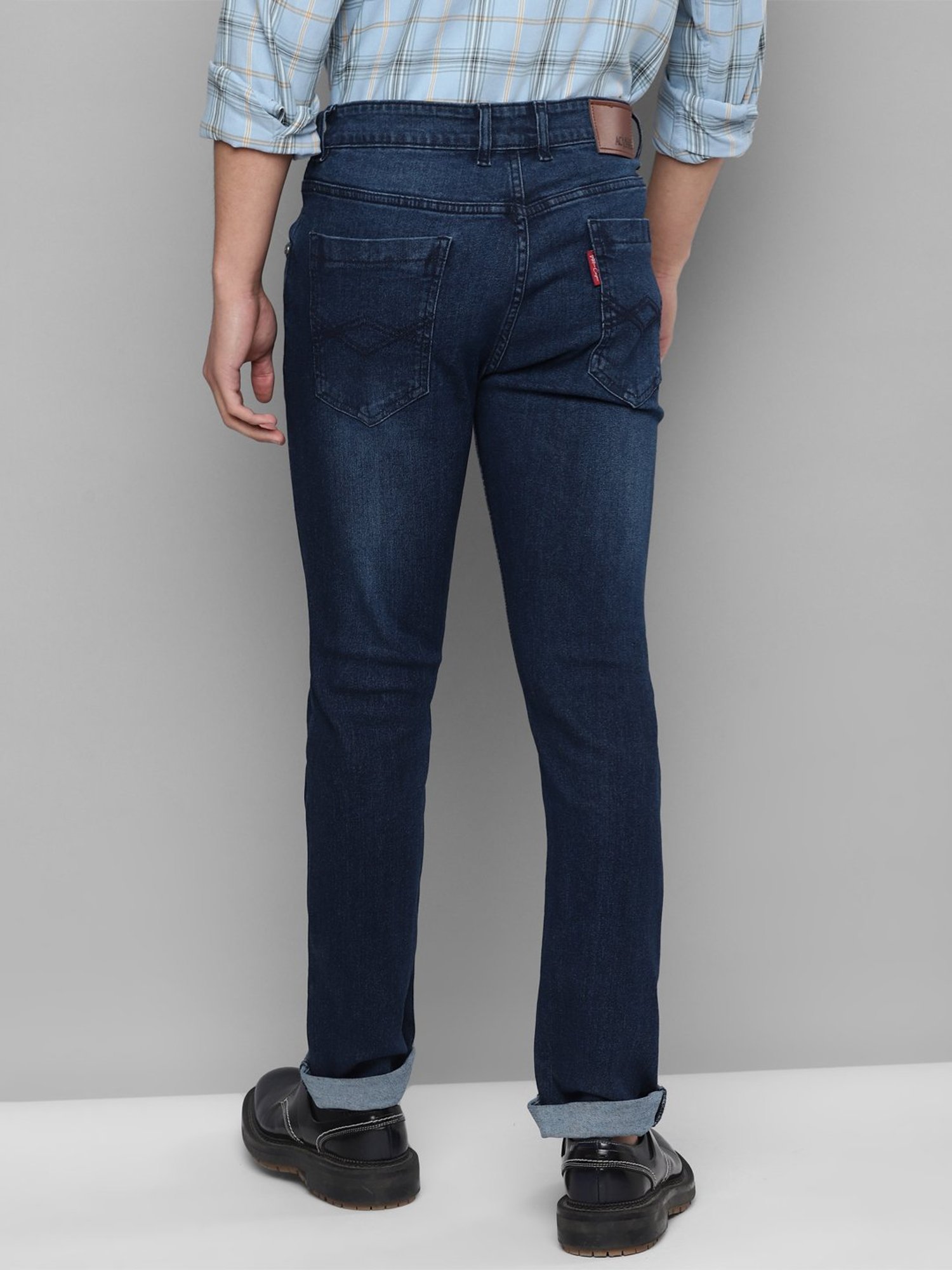 Allen cooper Dark Blue Regular Fit Jeans