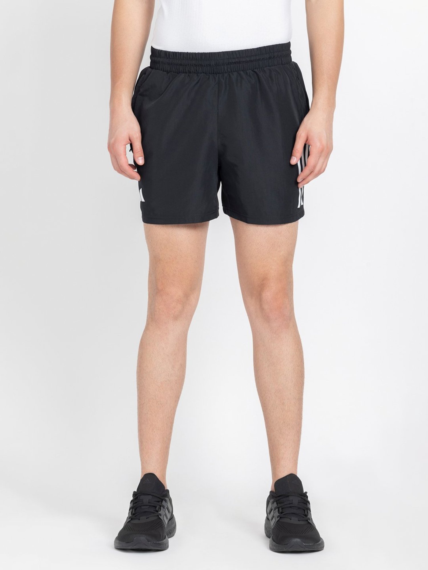 adidas Black Regular Fit Club 3 Striped Sports Shorts
