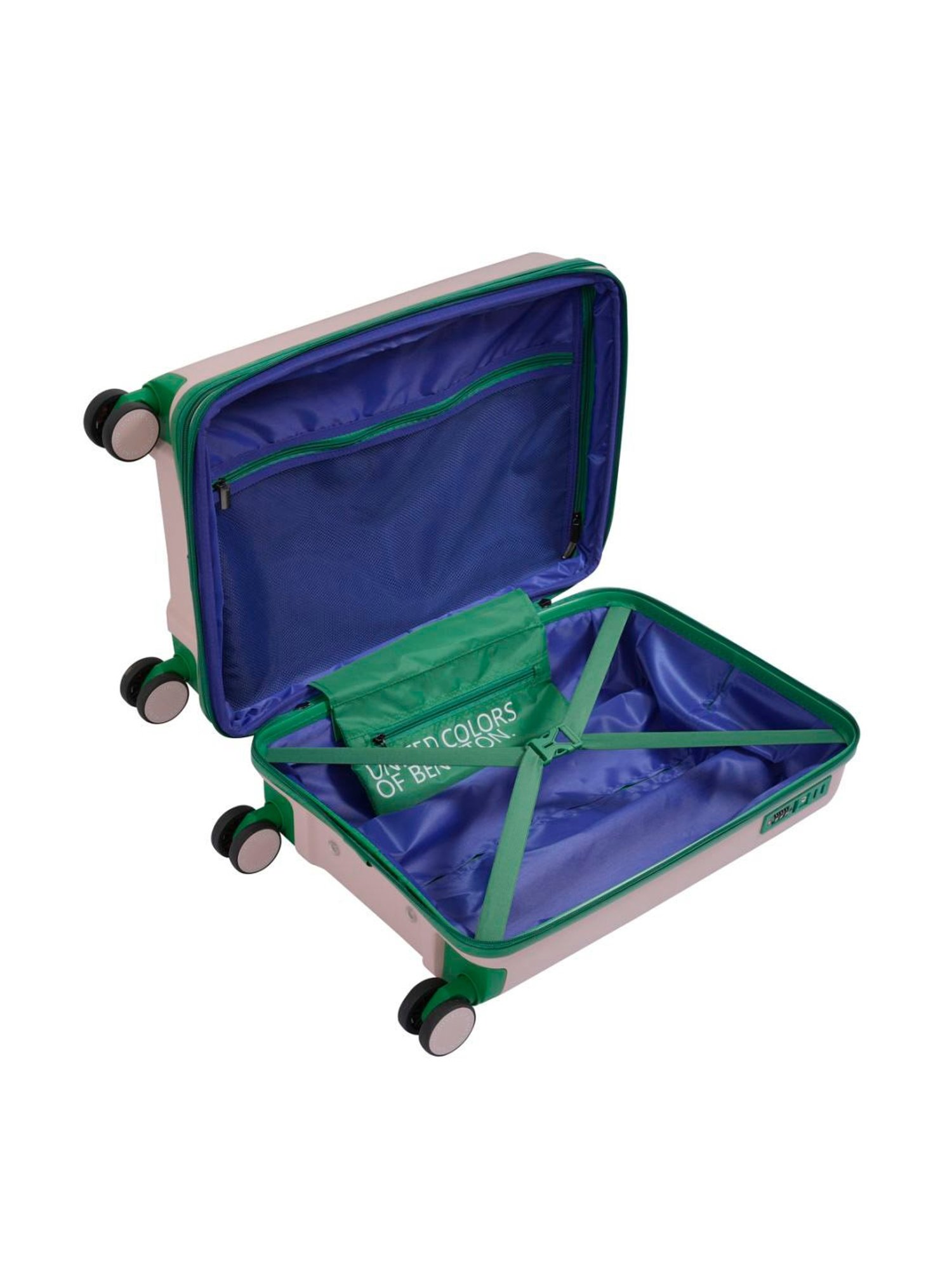 United Colors of Benetton Emerald Pink Textured Hard Cabin Trolley Bag - 55.5 Cm