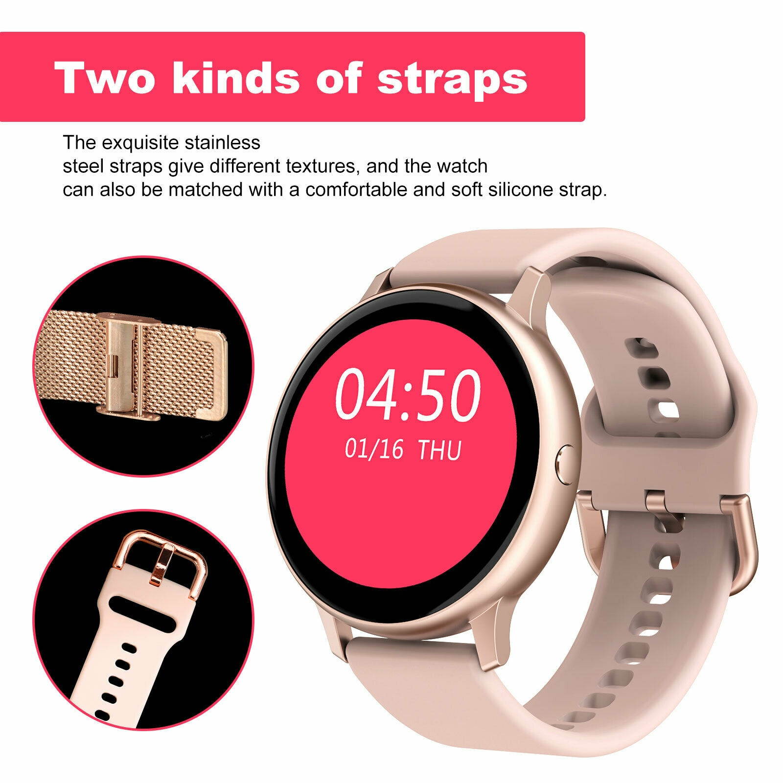 Women ECG Smart Watch IP67 Waterproof Phone Mate For iphone IOS Android