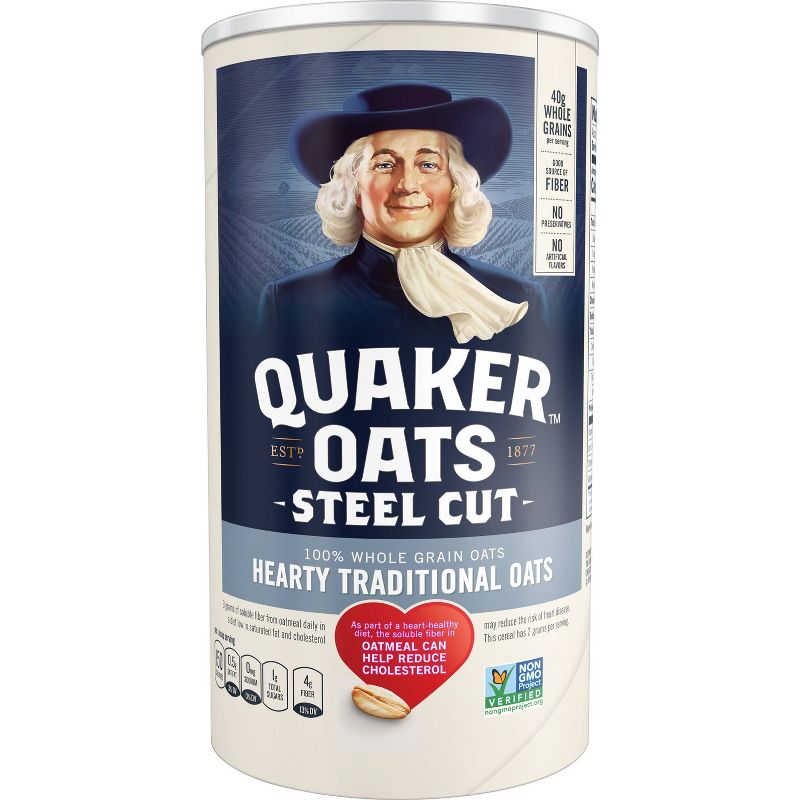 Quaker 100% Whole Grain Steel Cut Oats Canister - 30oz