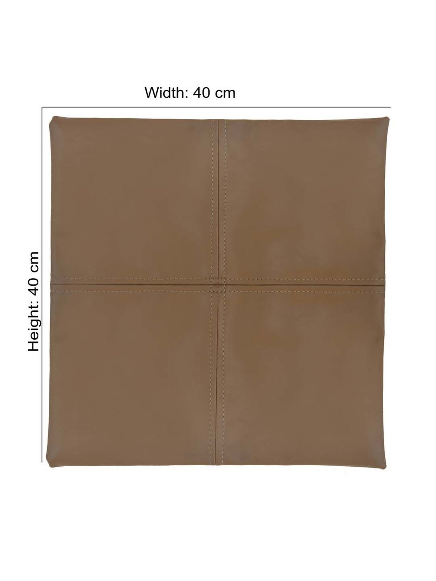 @home Beige Leather Cushion Cover With Zipper