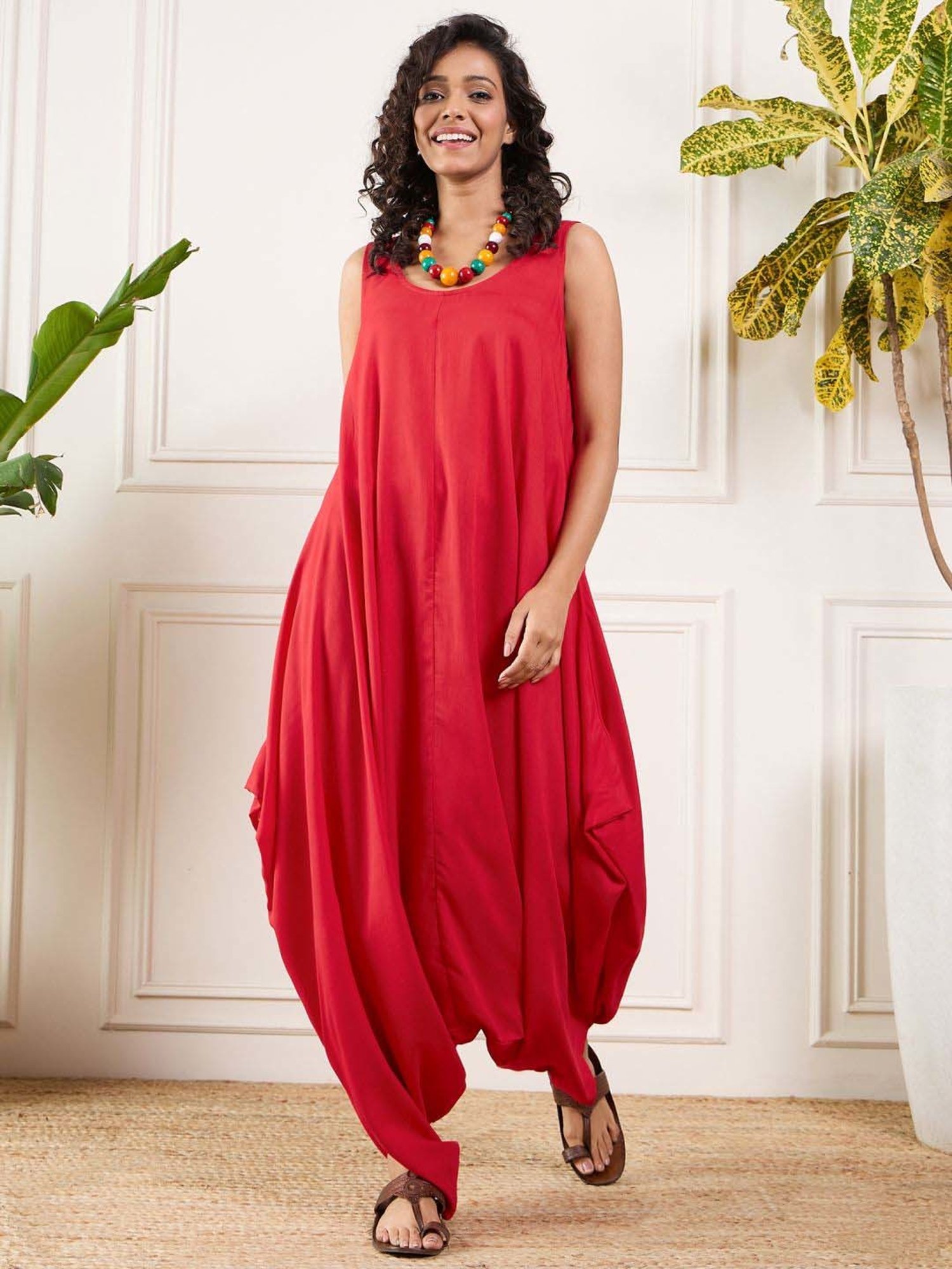 Inweave Red Regular Fit Jumpsuit
