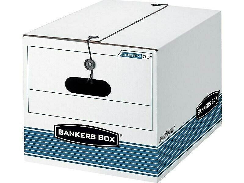 Bankers Box Stor/File Corrugated Boxes Letter/Legal Size White/Blue 574746