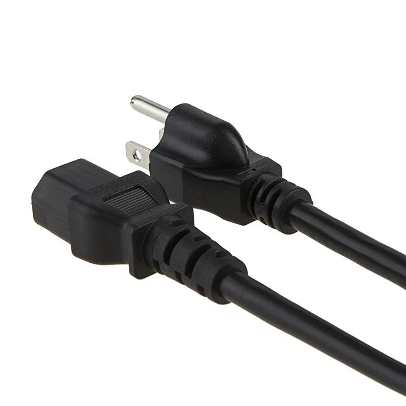 2Pack 1 Feet 18 AWG Universal Power Cord for NEMA 515P to IEC320C13 Cable 03M Black
