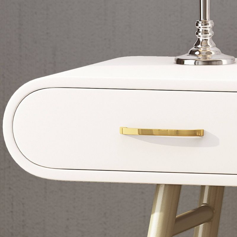 Dehaviland Modern Wood Vanity Table White/Champagne Gold - Christopher Knight Home