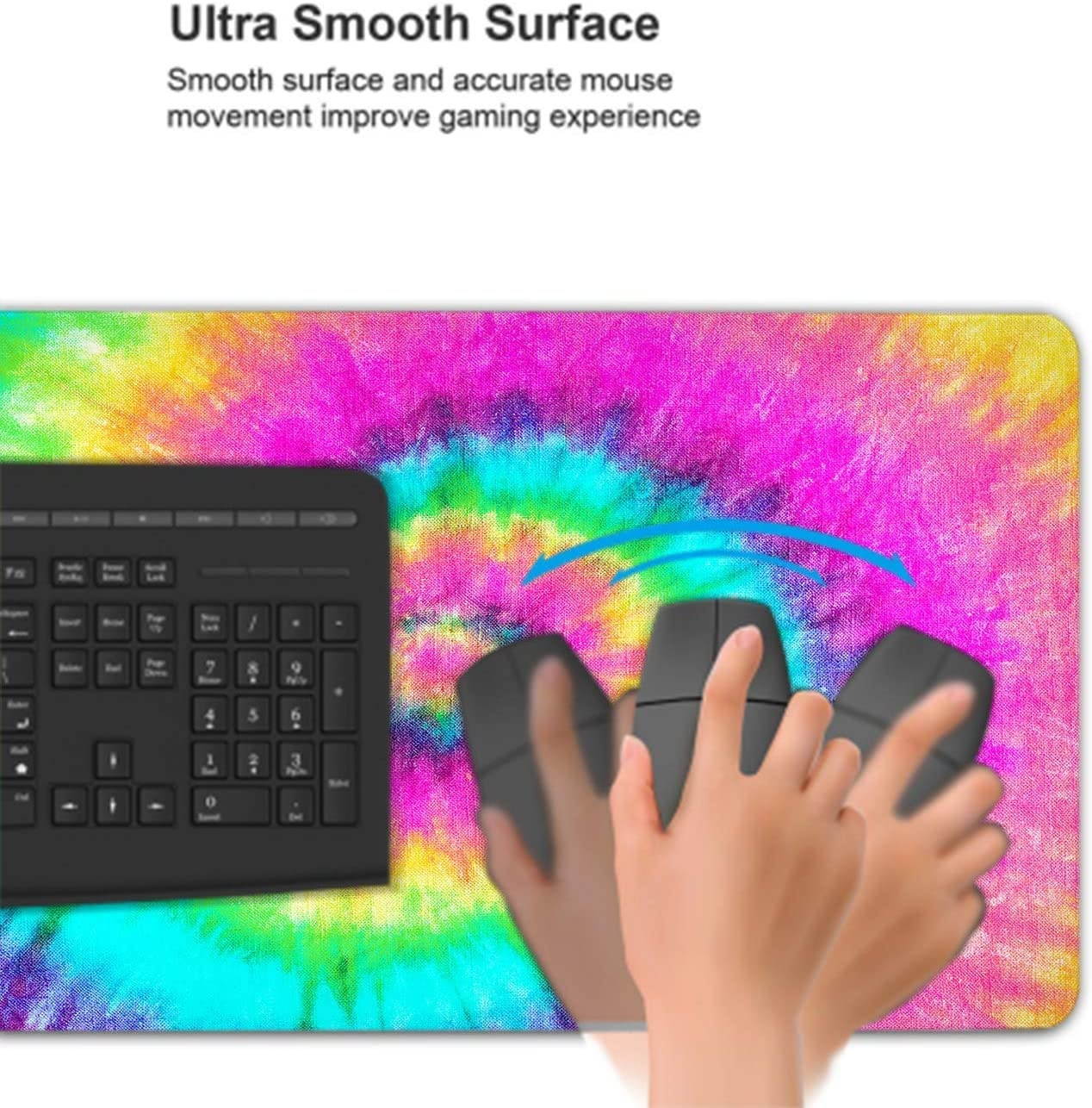 Cool Tie Dye Fashion Young Mouse Pads - Large Gaming Mouse Pad - Non-Slip Rubber Rectangle Durable Mouse Pads - Beautiful Office Mouse Pad 15.7 X 27.5 Inch (400mmX700mmX2.5mm)