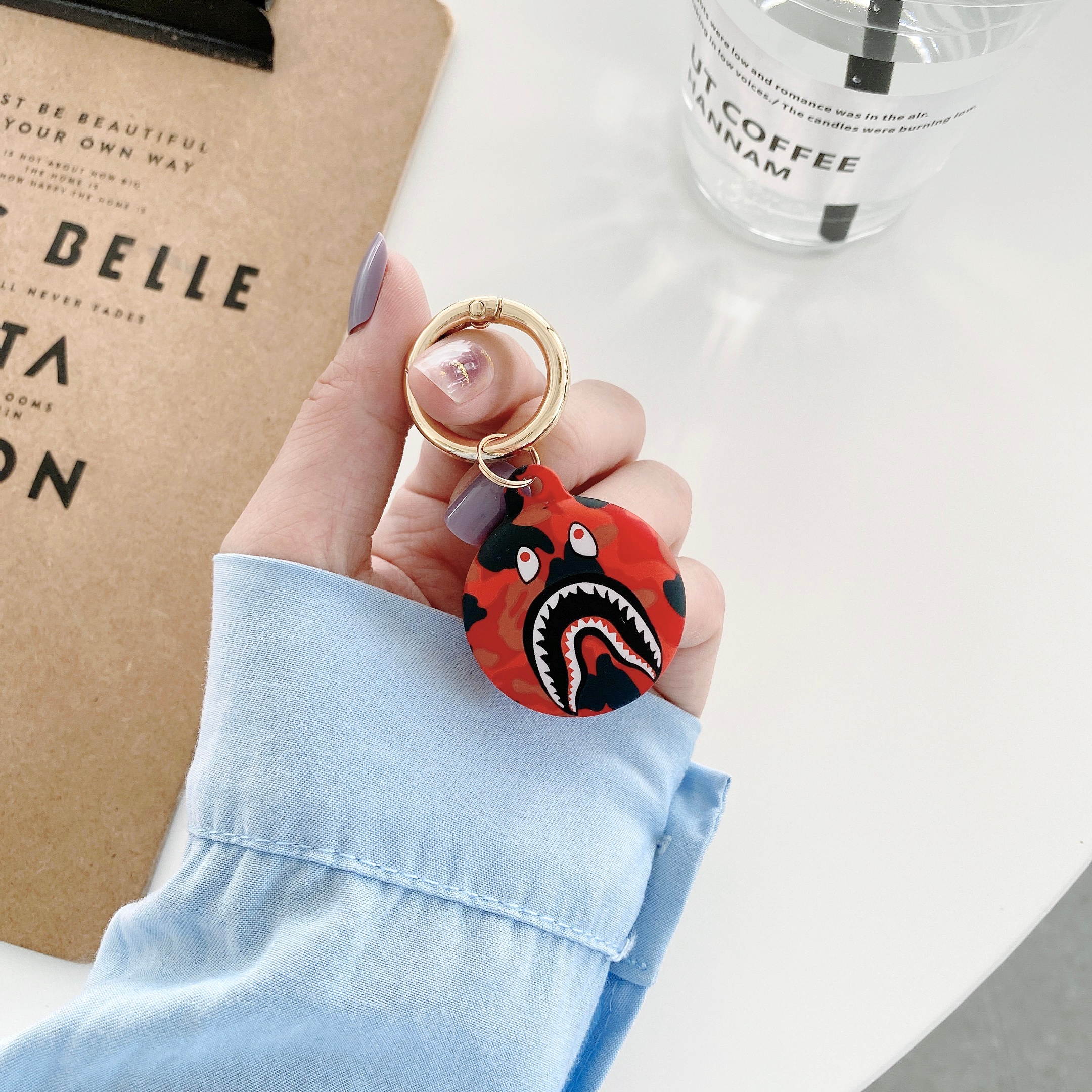 [6 PCS]Silicone Protective Case for AirTags, Tracker Lightweight Soft Protective Skin Cover Accessories with Key Chain Anti-Loss Design Compatible with Apple AirTags 2021