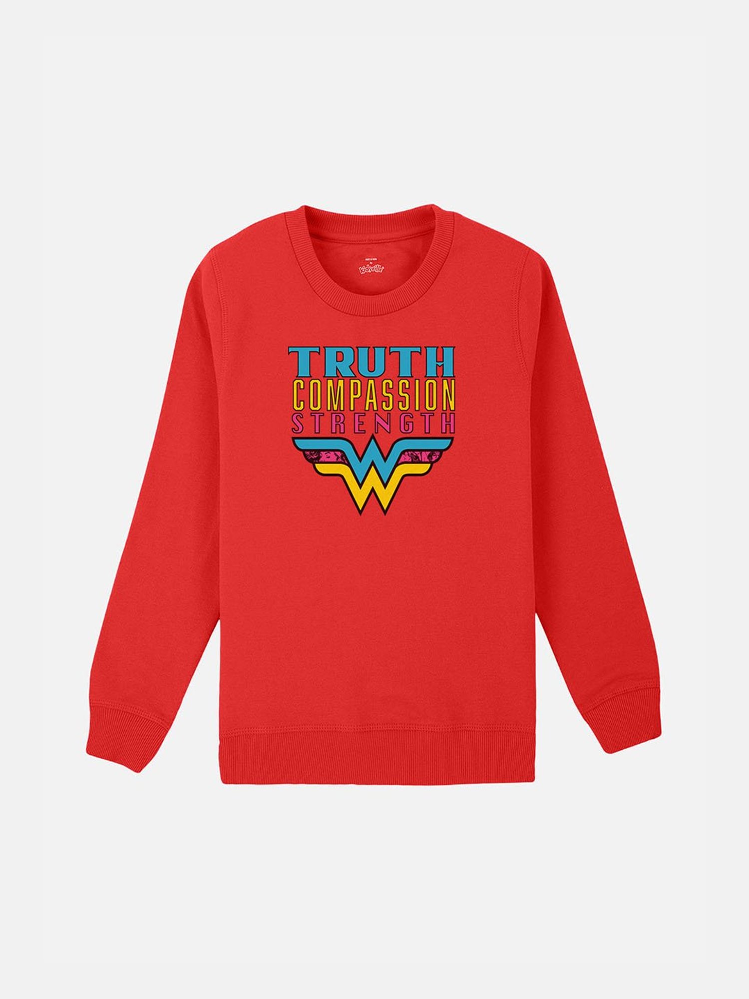 Wonder Woman Printed Sweatshirt For Kids Girls