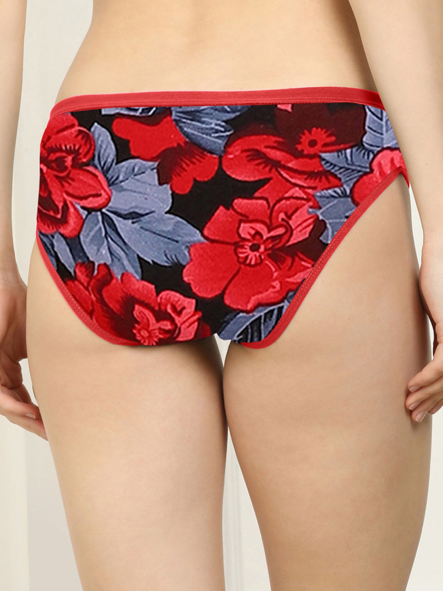 AROUSY Black & Pink Floral Print Hipster Panties - Pack Of 6