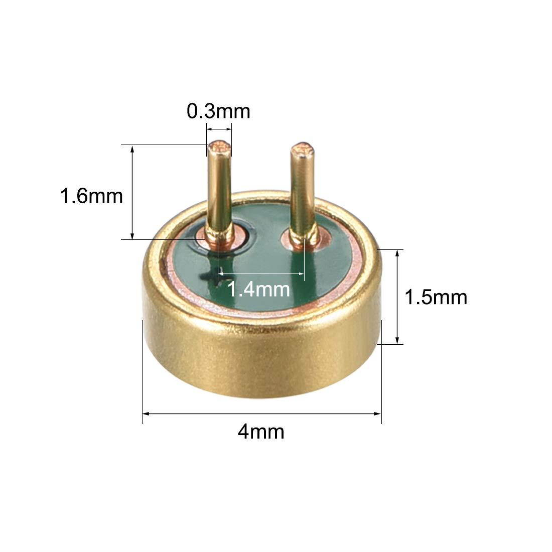 uxcell 4015 42dB Electret Microphone Pickup 4mm x 1.5mm Cylindrical Condenser MIC with Pins for PCB 1 Pcs
