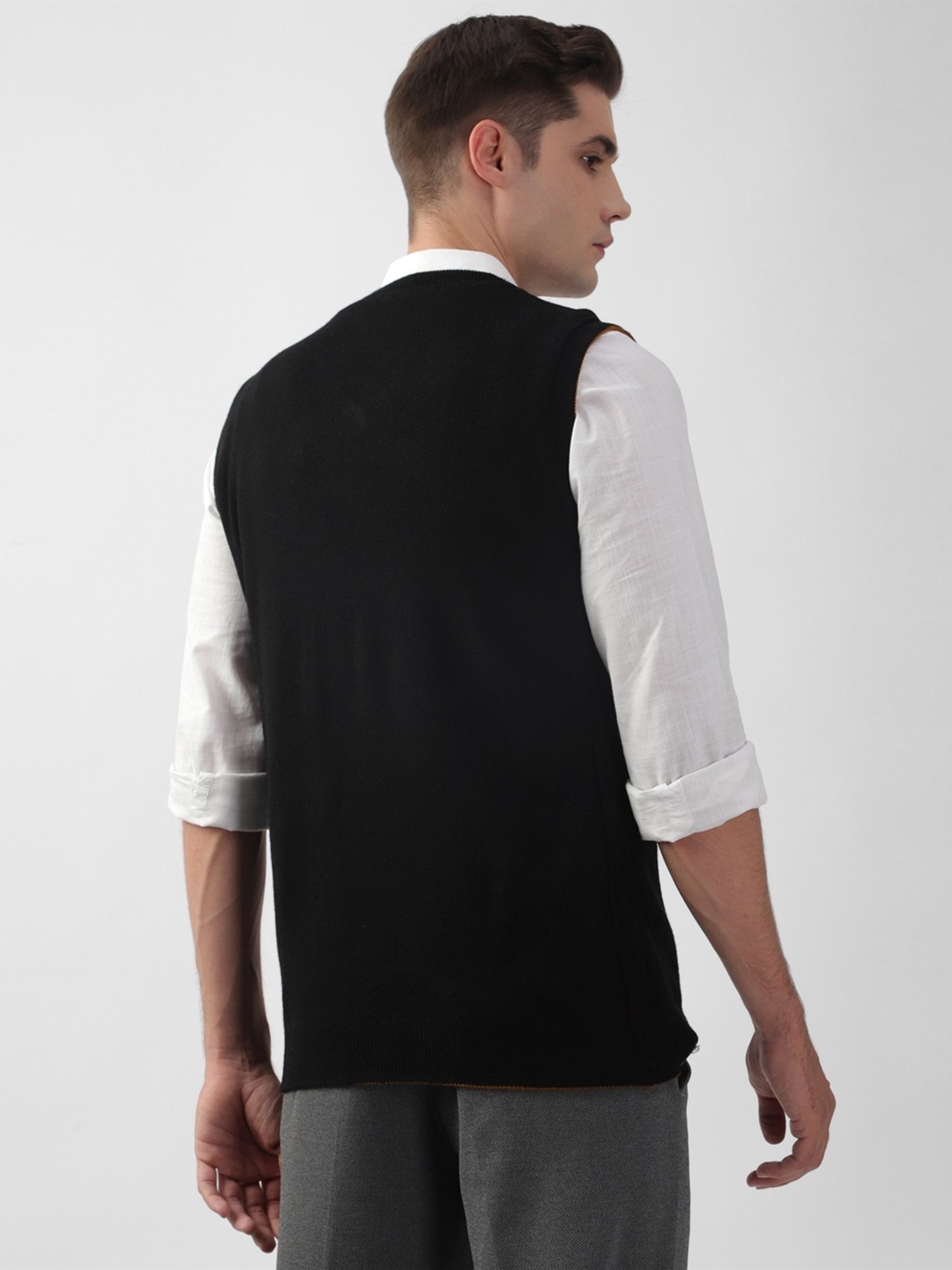 Peter England Black Regular Fit Sweater