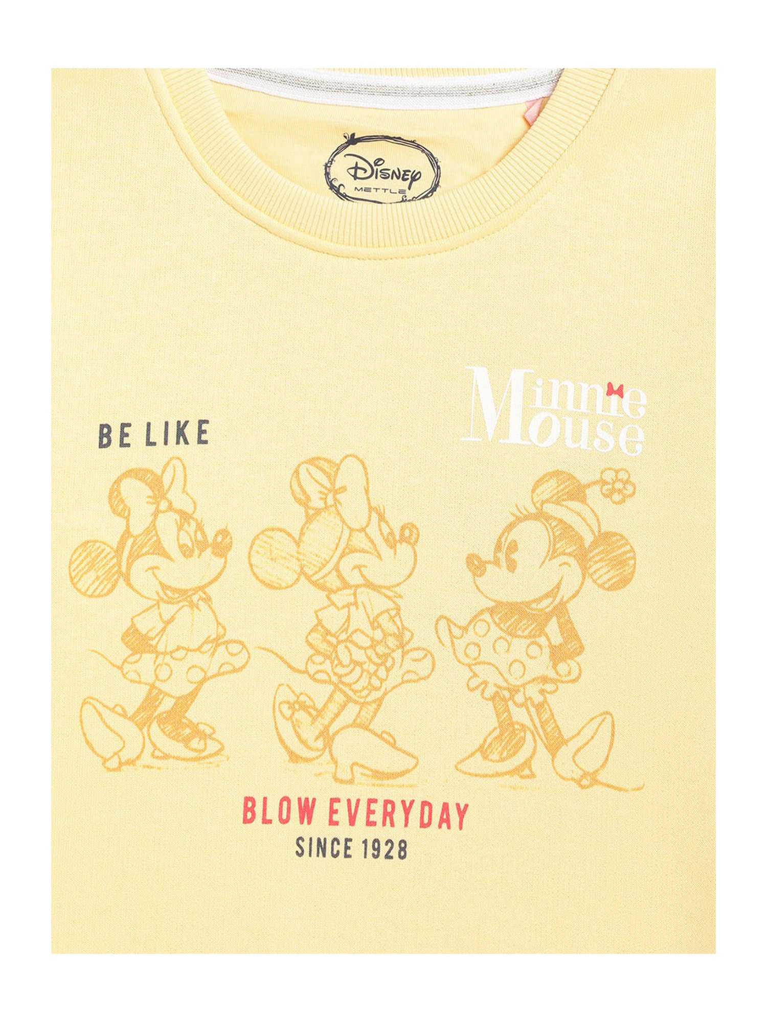 METTLE Kids Yellow Printed Full Sleeves Sweatshirt