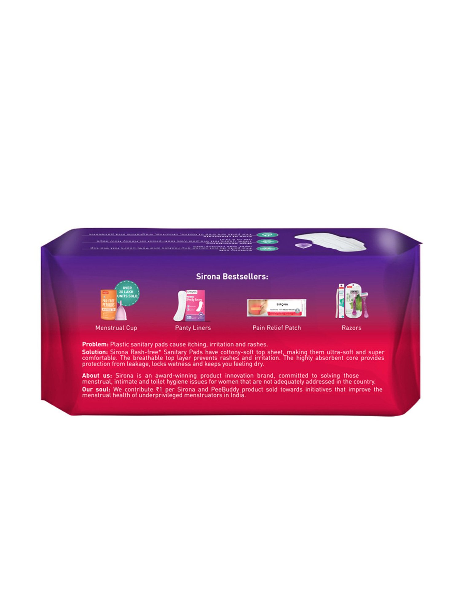 Sirona Cottony Soft Rash Free Sanitary Pads for Women Extra Large Plus - 30 Pads