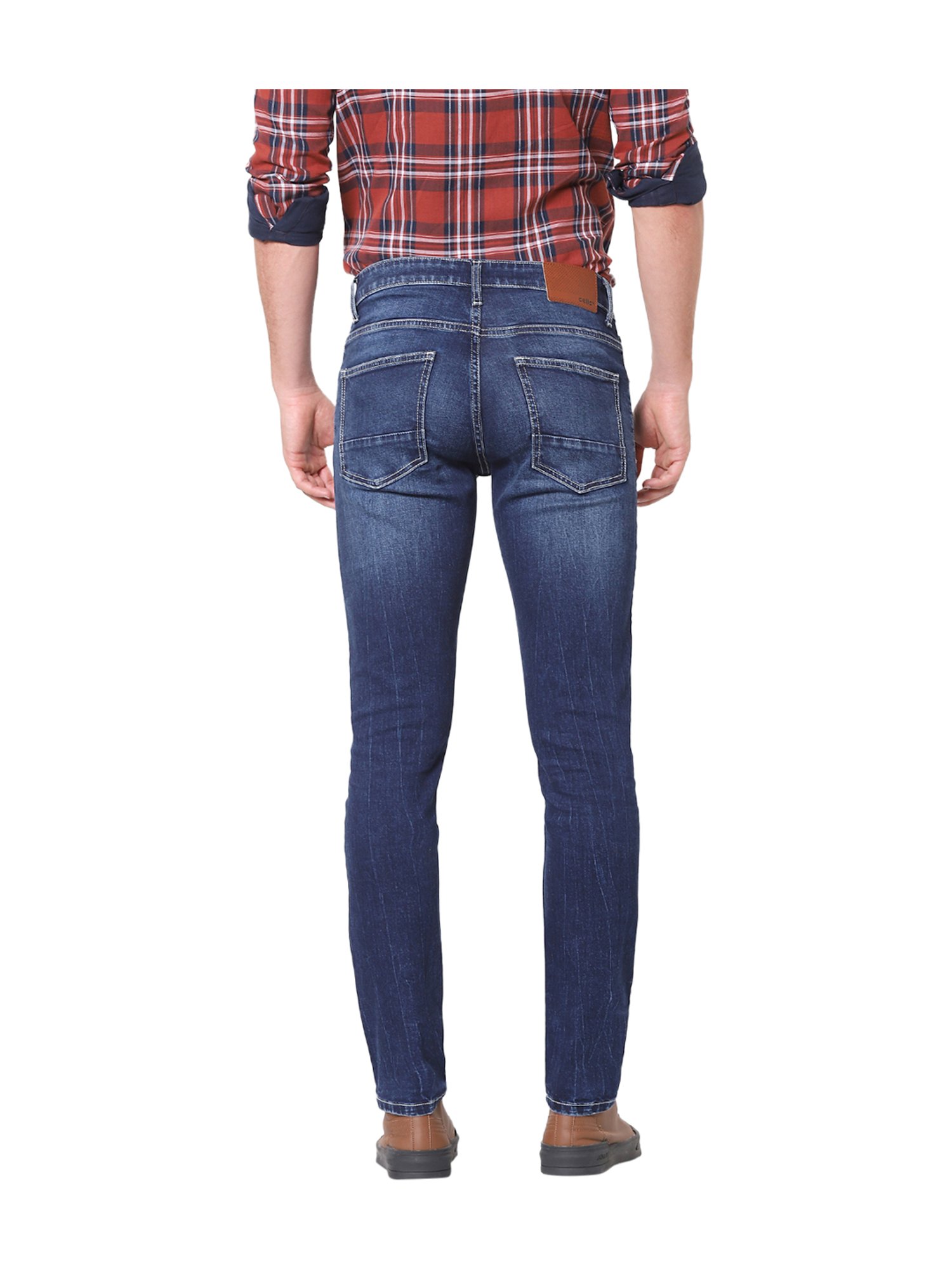 celio* Dark Blue Mid Rise Lightly Washed Jeans