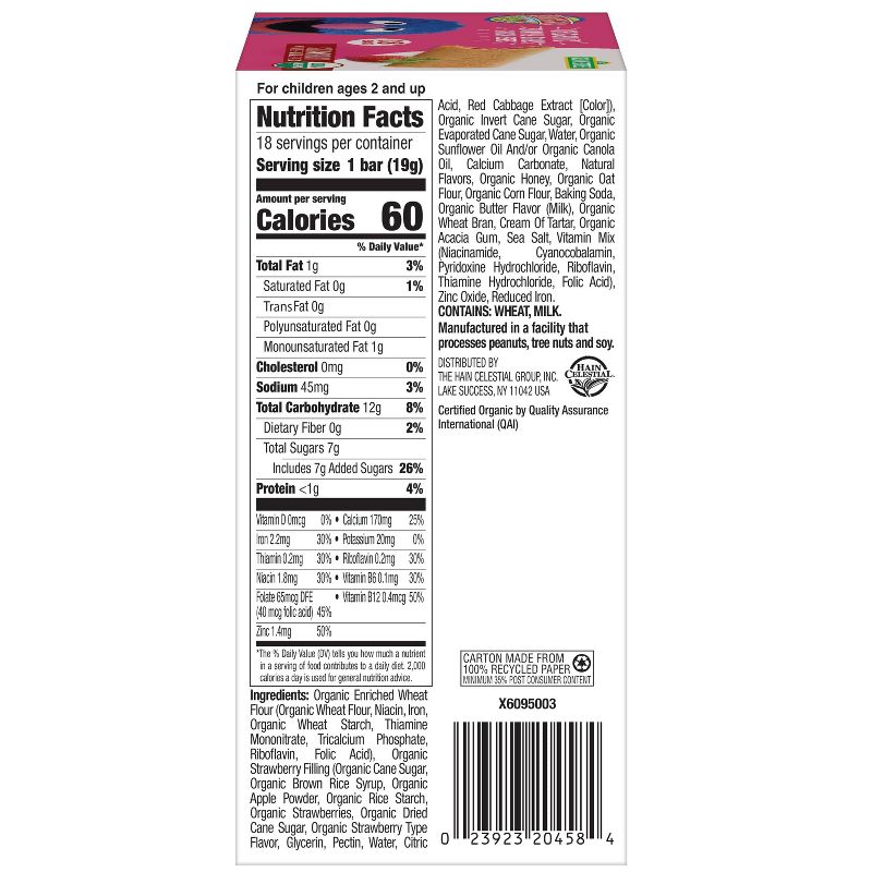 Earth's Best Sesame Street Organic Sunny Days Strawberry Snack Bars - 18ct