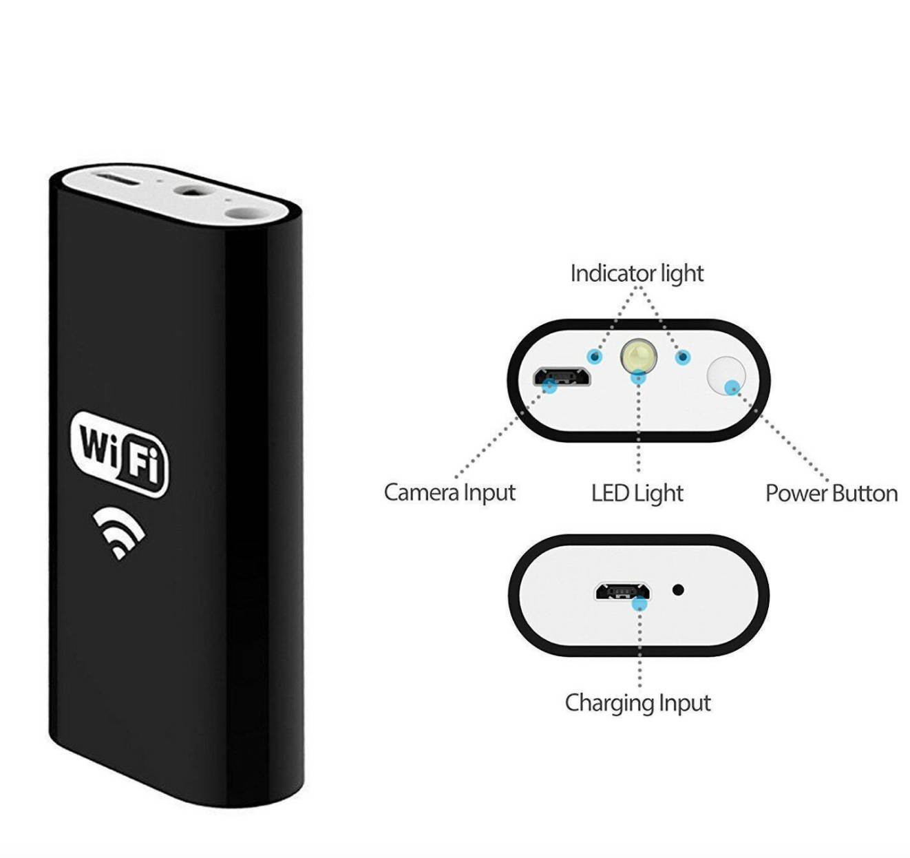 5M 8LED WiFi Borescope Endoscope Snake Inspection Camera for iPhone Android iOS