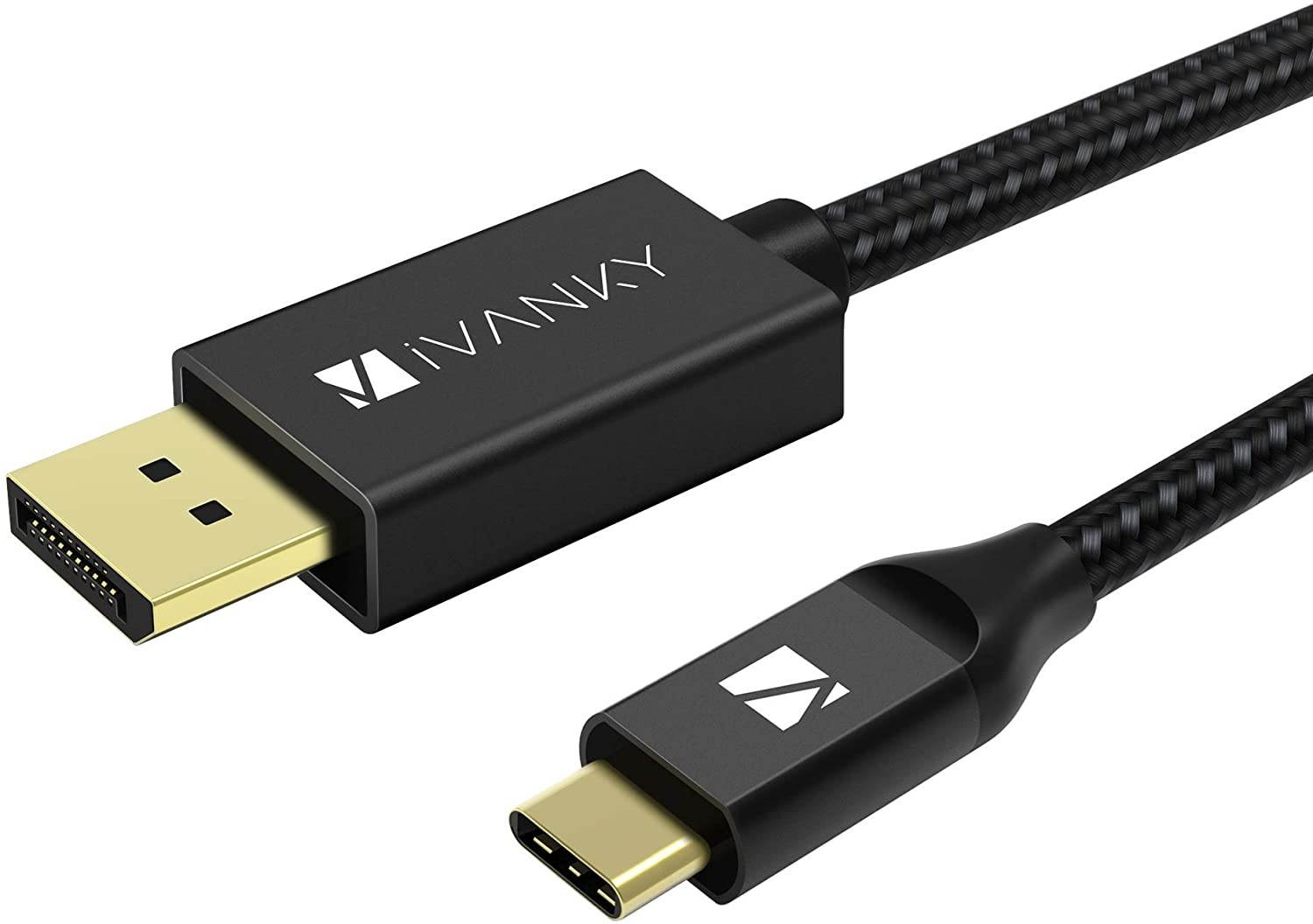 USB C to DisplayPort Cable [4K@60Hz] 6.6ft iVanky [Aluminum Shell High Speed] Thunderbolt 3 to DisplayPort Cable Compatible for MacBook Pro 2018/2017 Galaxy S9/S8 XPS 15/13 Surface Book 2 - Black