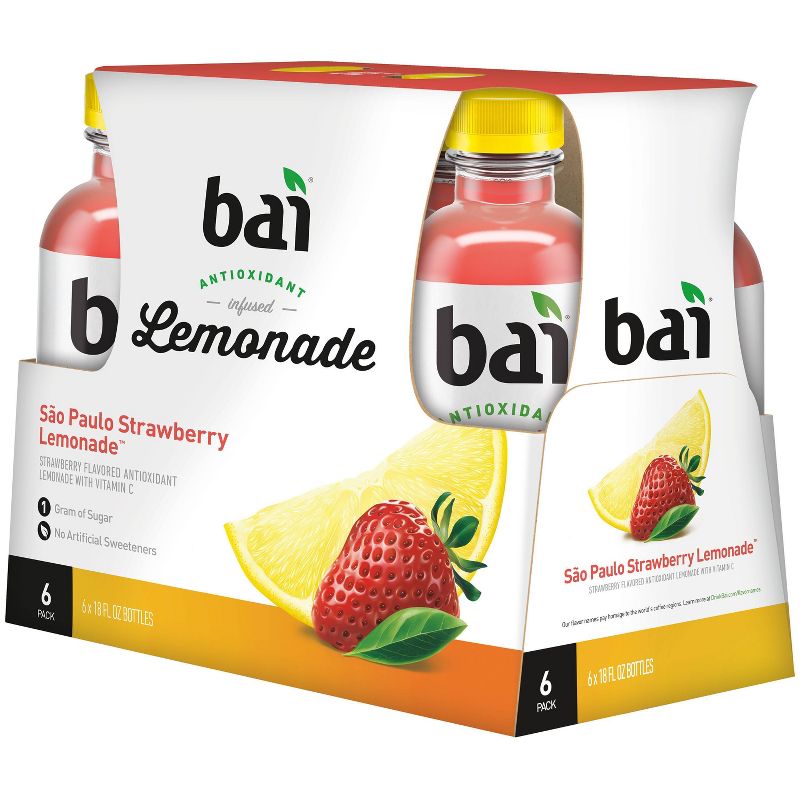 Bai Strawberry Lemonade Flavored Water - 6pk/18 fl oz Bottles