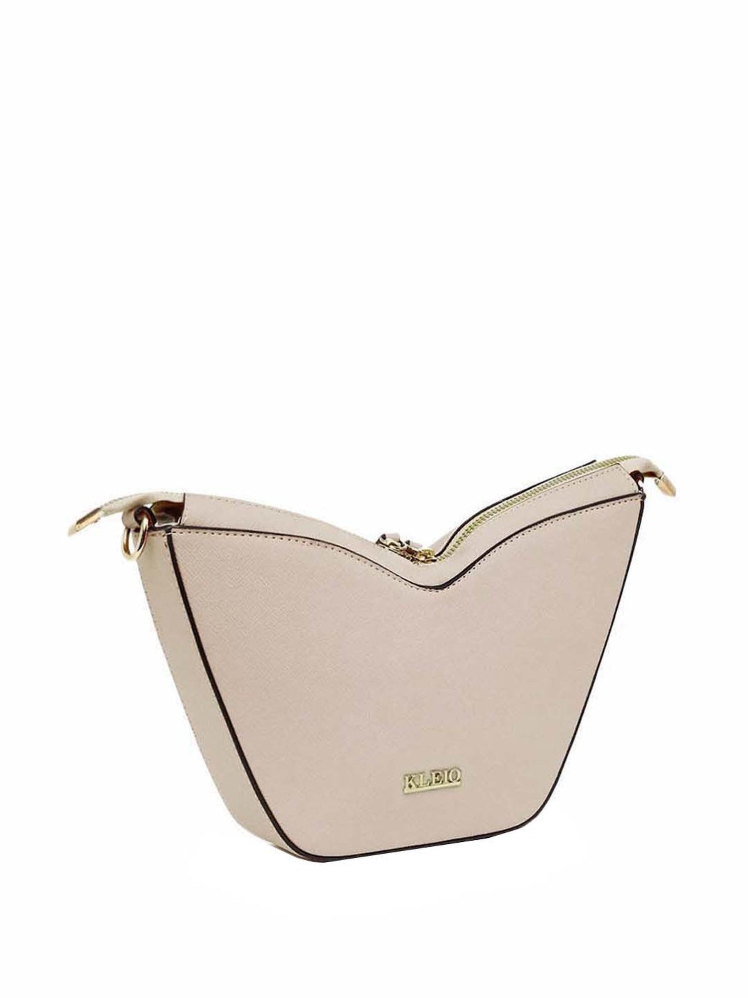 KLEIO Cream Solid Small Sling Handbag