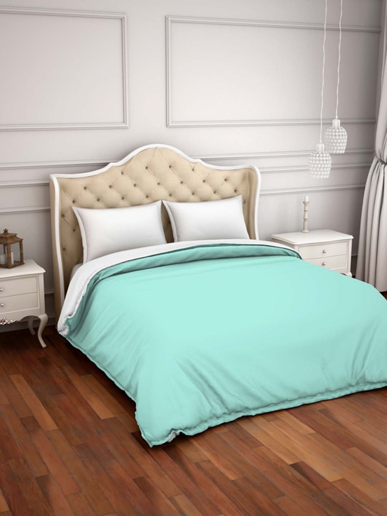 Spaces Hygro Blue Cotton 300 TC Duvet Cover - Set of 1