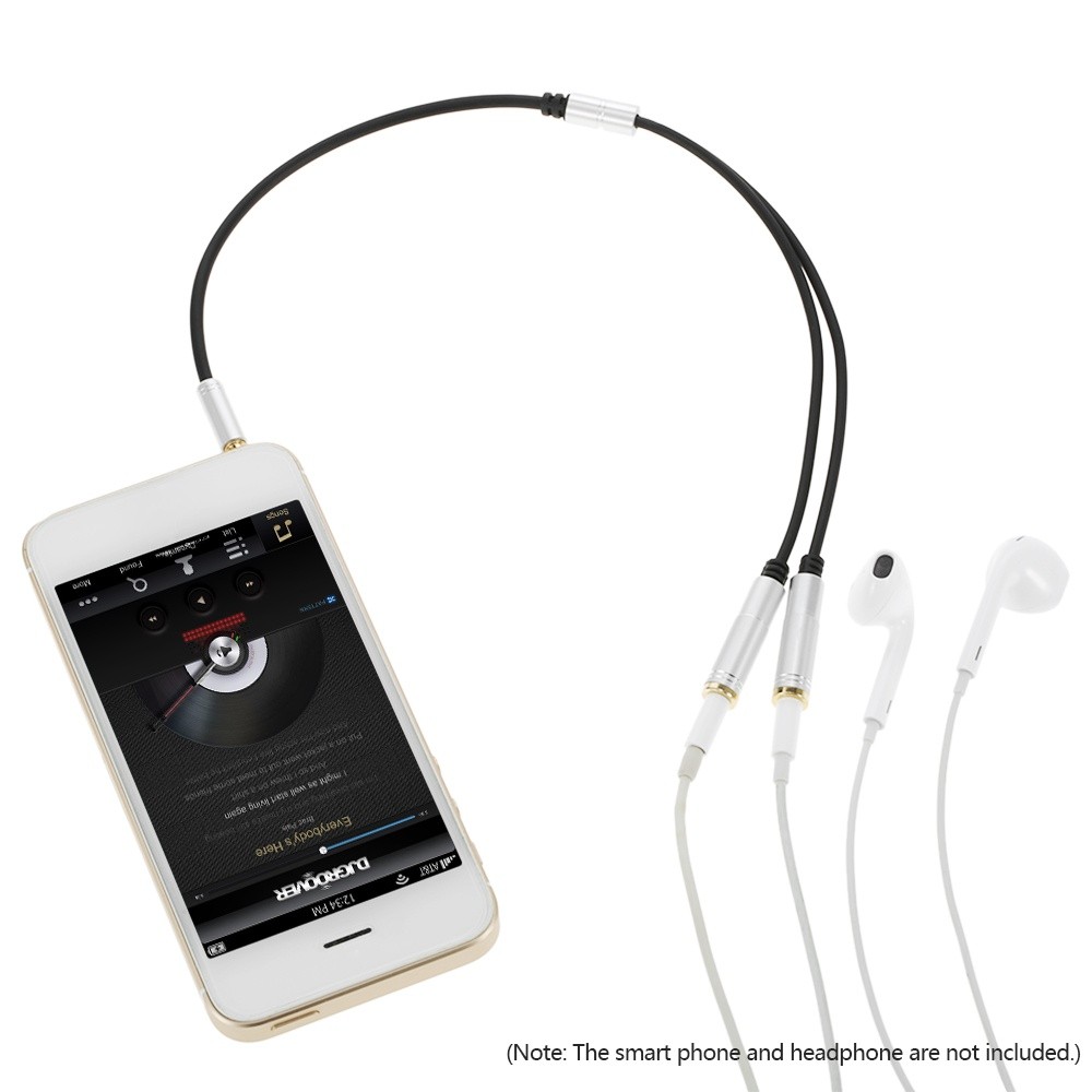 3.5mm Audio Splitter Cable AUX Stereo 1 Male to 2 Female Headphone Extension Cable Adapter for Smart Phone Tablet PC Laptop other 3.5mm Audio Devices Silver