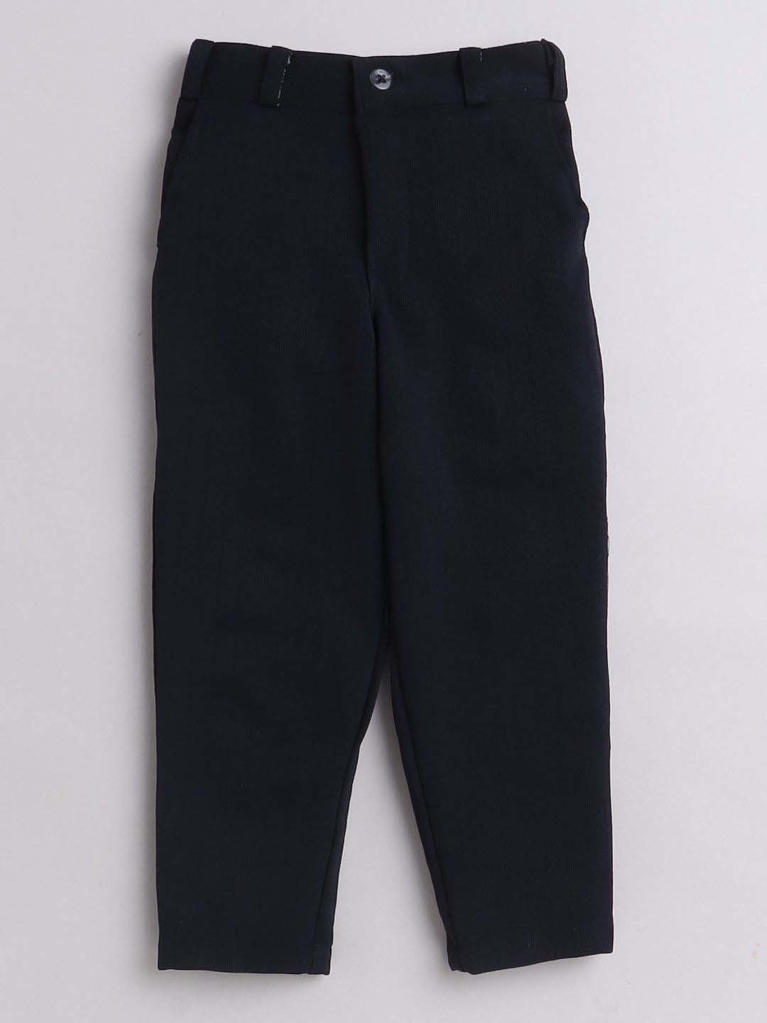 Fourfolds Boys Navy Blue Solid Full Sleeves Clothing Set