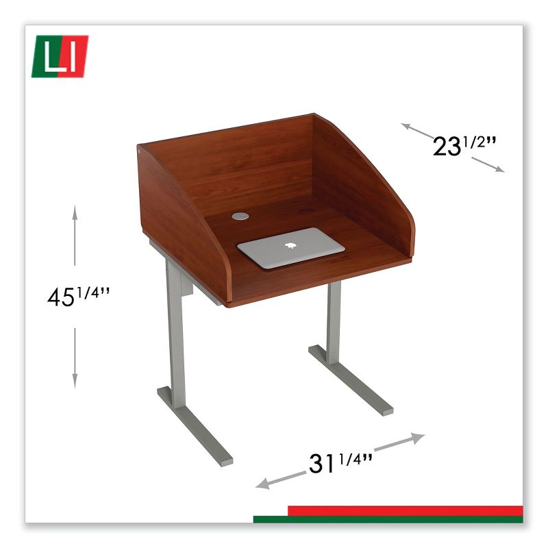 Linea Italia(R) Study Carrell Starter Unit, 2-Leg, 31.25 x 23.5 x 45.25, Cherry SC801CH