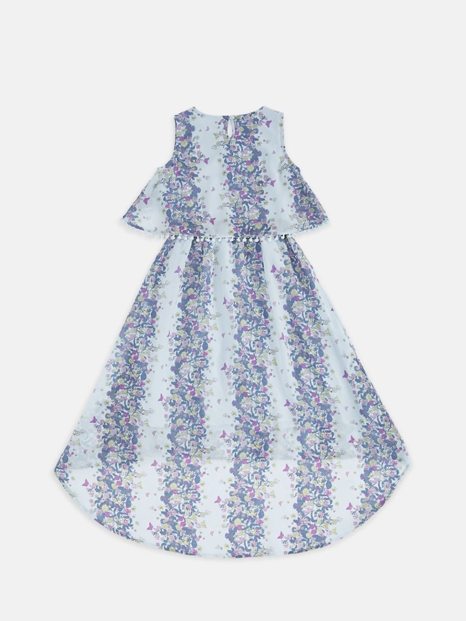 Pantaloons Junior Blue Floral Print Dress