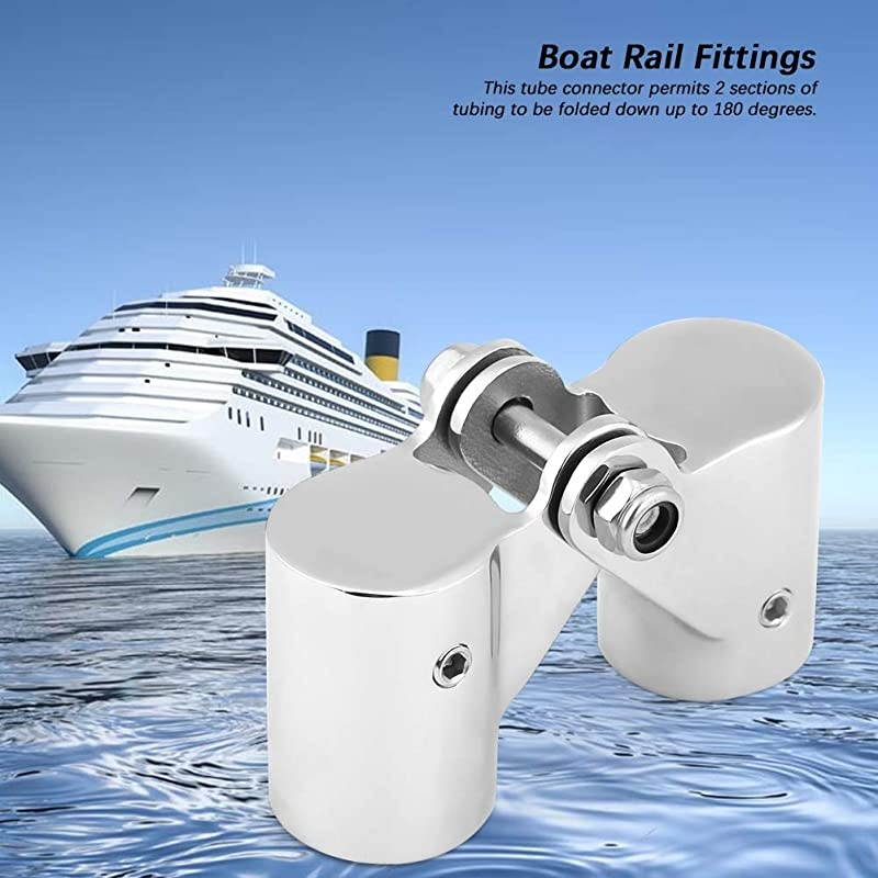 Stainless Steel Folding Swivel Connector Boat Rail Tube Pipe Fittings for Marine Yacht (22mm Outer diameter)