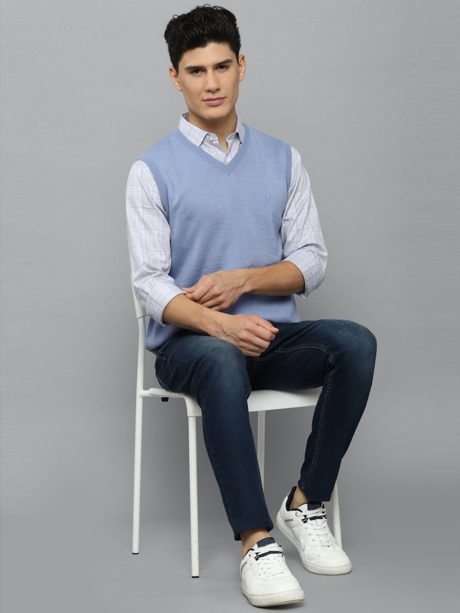 Allen Solly Blue Regular Fit Sweater