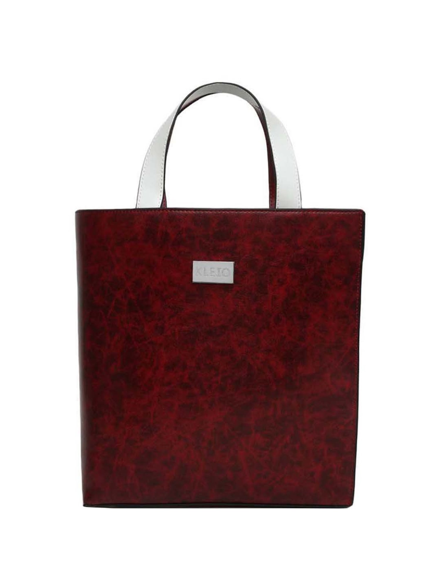 KLEIO Maroon Solid Medium Handbag