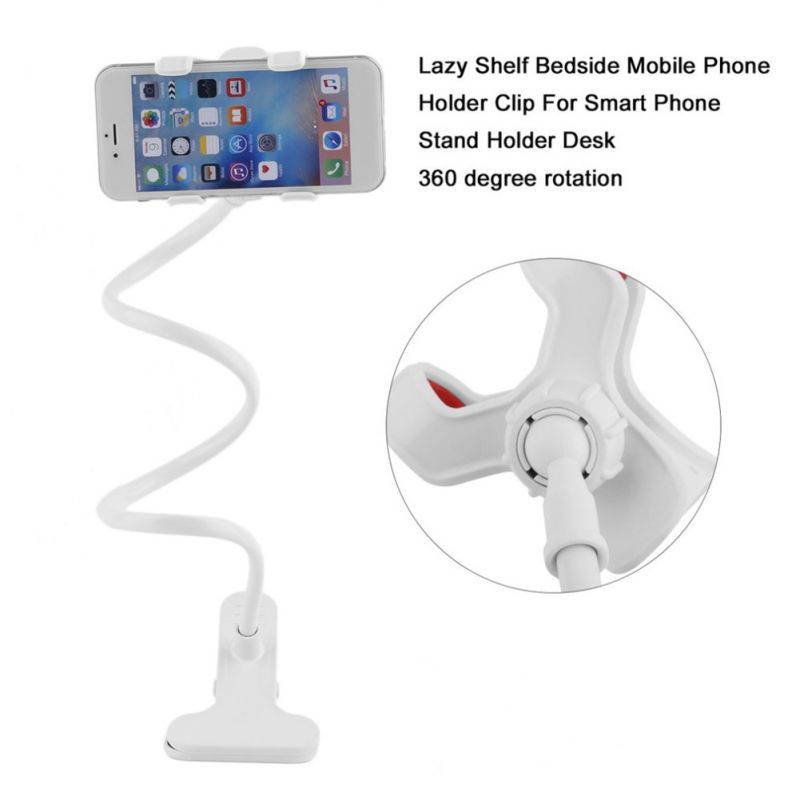 Telescopic Plastic Mobile Phone Holder Cell Phone Clamp Mount Stand Bracket 66cm