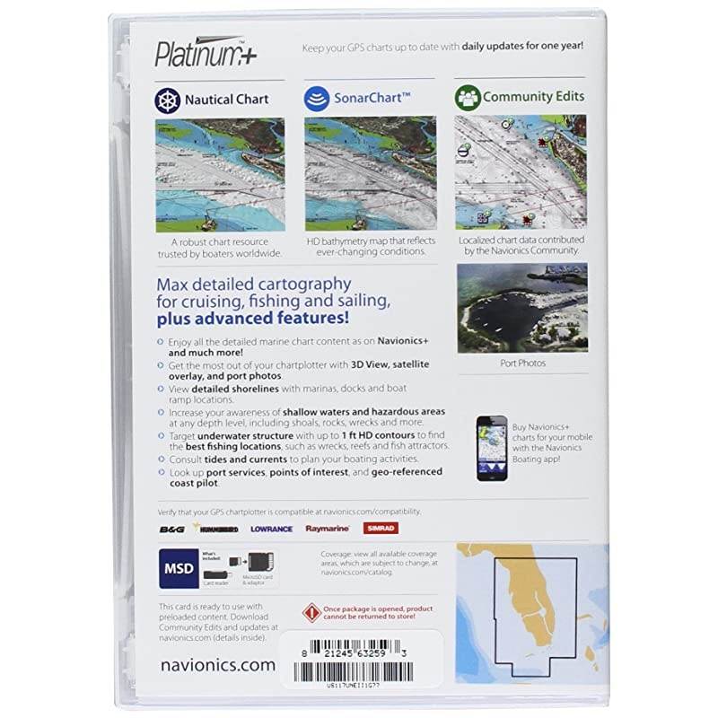 Platinum Plus 632P+ Central and South Florida Marine Chart on SD/MSD