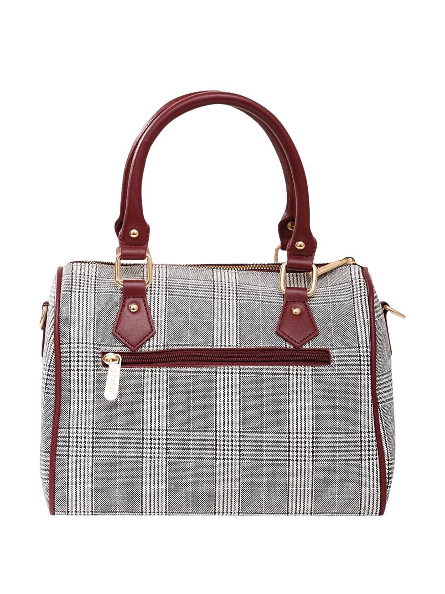Caprese Remi Grey Faux Leather Checks Handbag