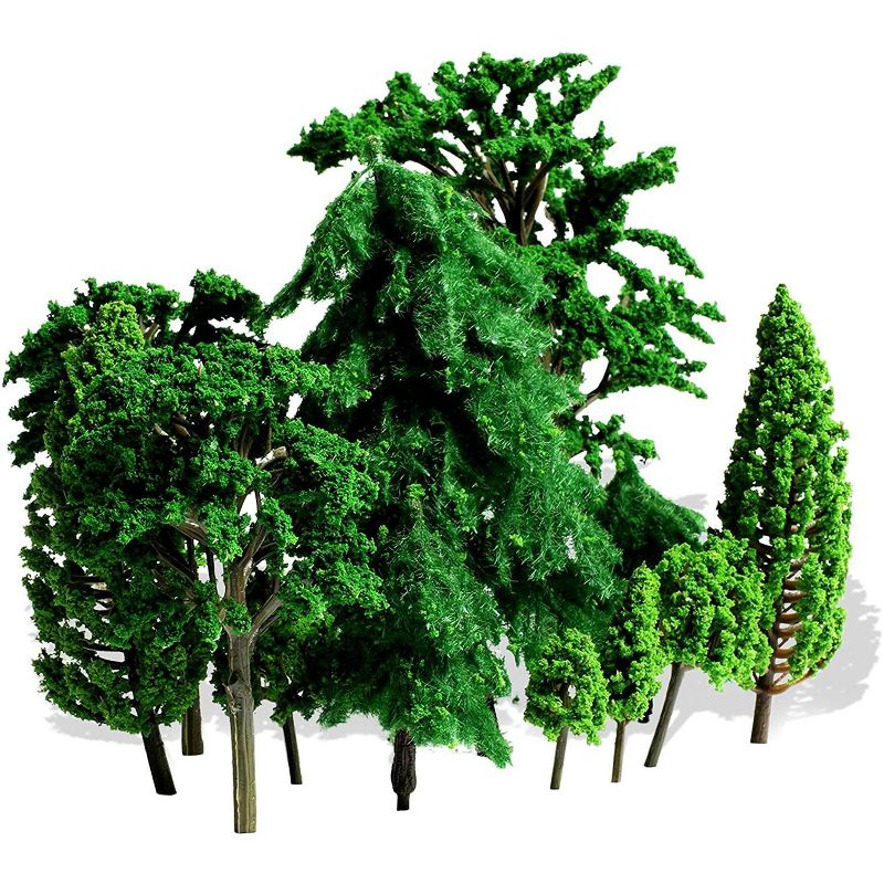 Bright Creations 30 Pieces Miniature Model Trees for Dioramas, Arts and Crafts (8 Sizes)
