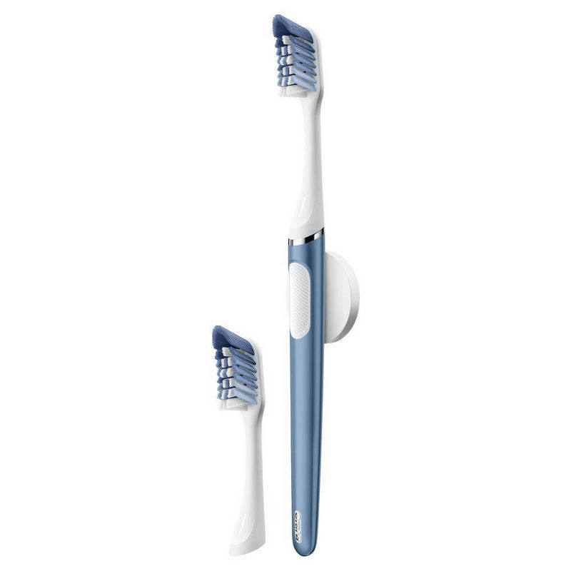 Oral-B Clic Toothbrush - Alaska Blue with 2 Replaceable Brush Heads and Magnetic Brush Mount