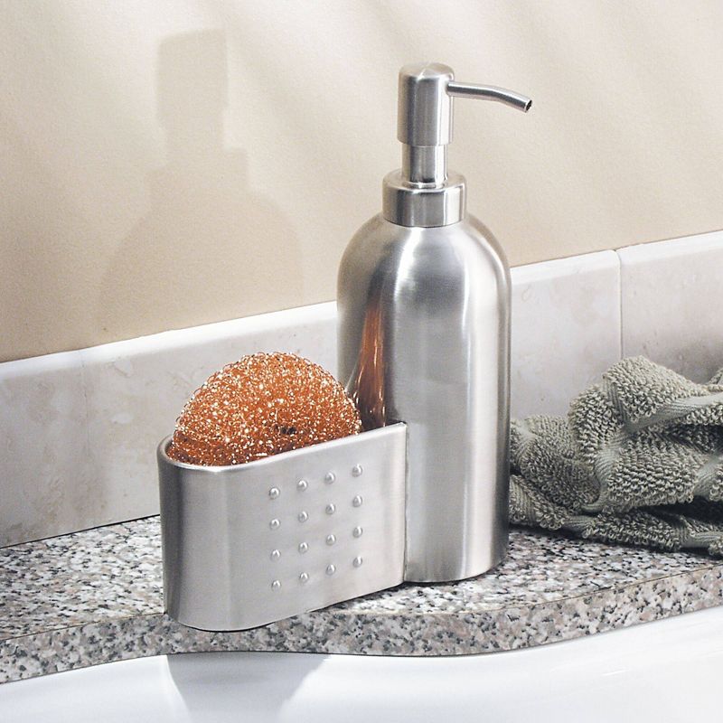 iDESIGN Forma Soap & Scrubby Caddy Silver