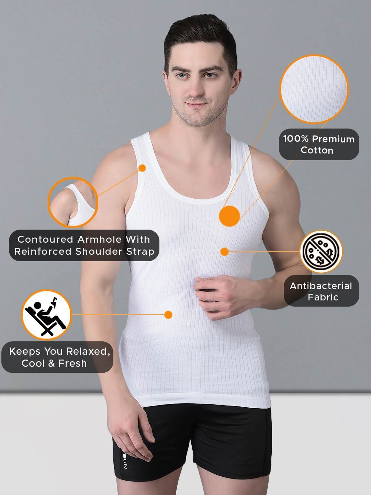 Bodycare Anthra Melange Regular Fit Thermal Top