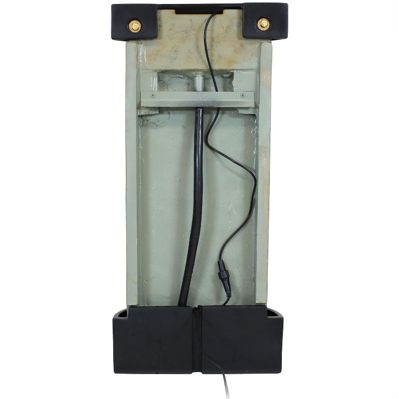 Sunnydaze Indoor Home Office Slate Facade Wall or Tabletop Water Fountain Feature with LED Light - 25" - Black