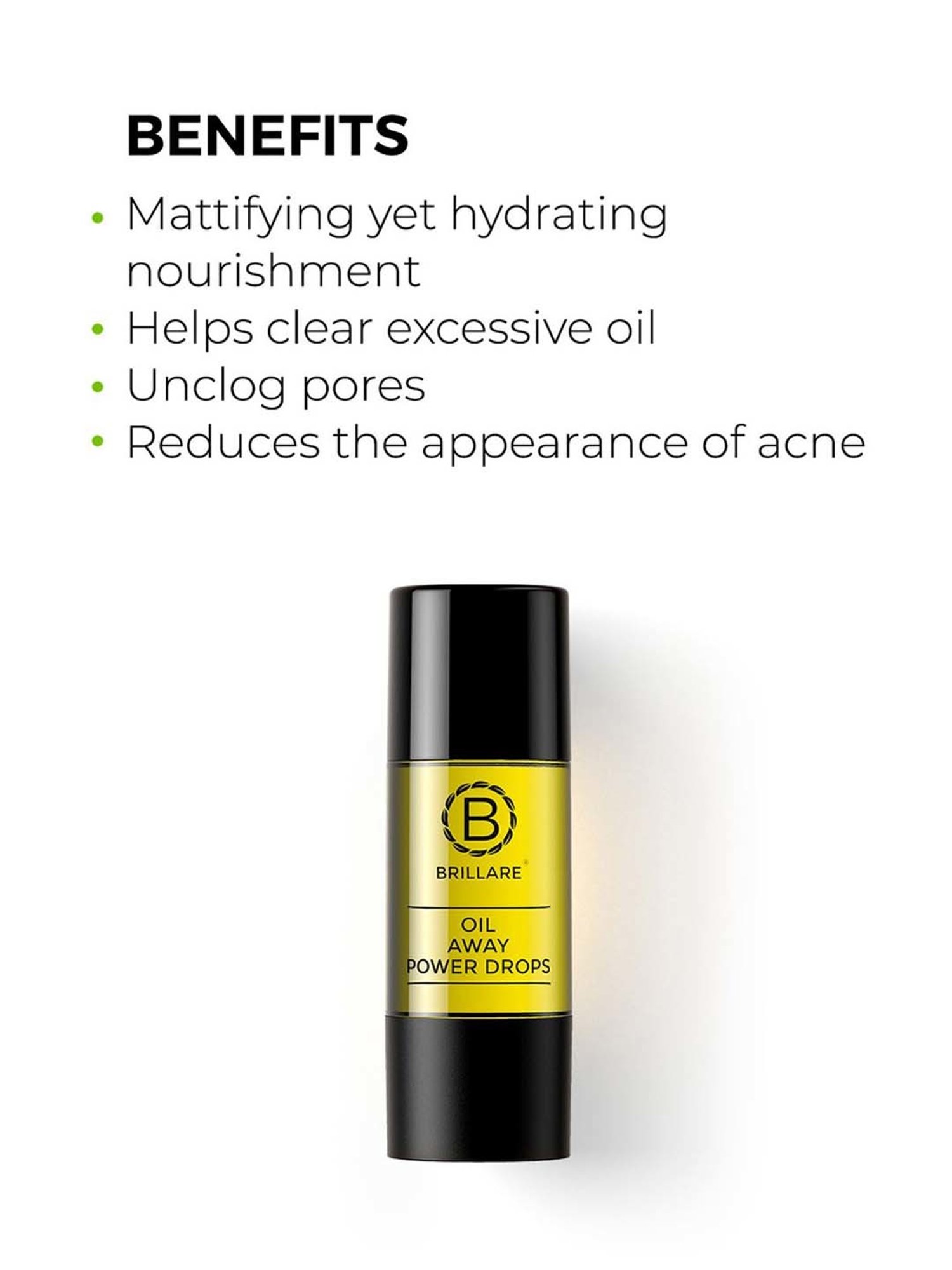 Brillare Oil Away Power Drops for Acne Prone Skin - 15 ml