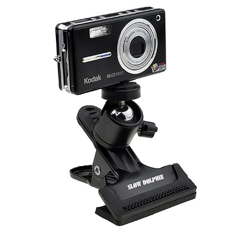 Tripod Camera Clip Clamp Flash Reflector Holder Mount with 14 Inch Screw 360 Degree Swivel for Studio Backdrop Camera SLR Digital SLR Video CameBlack