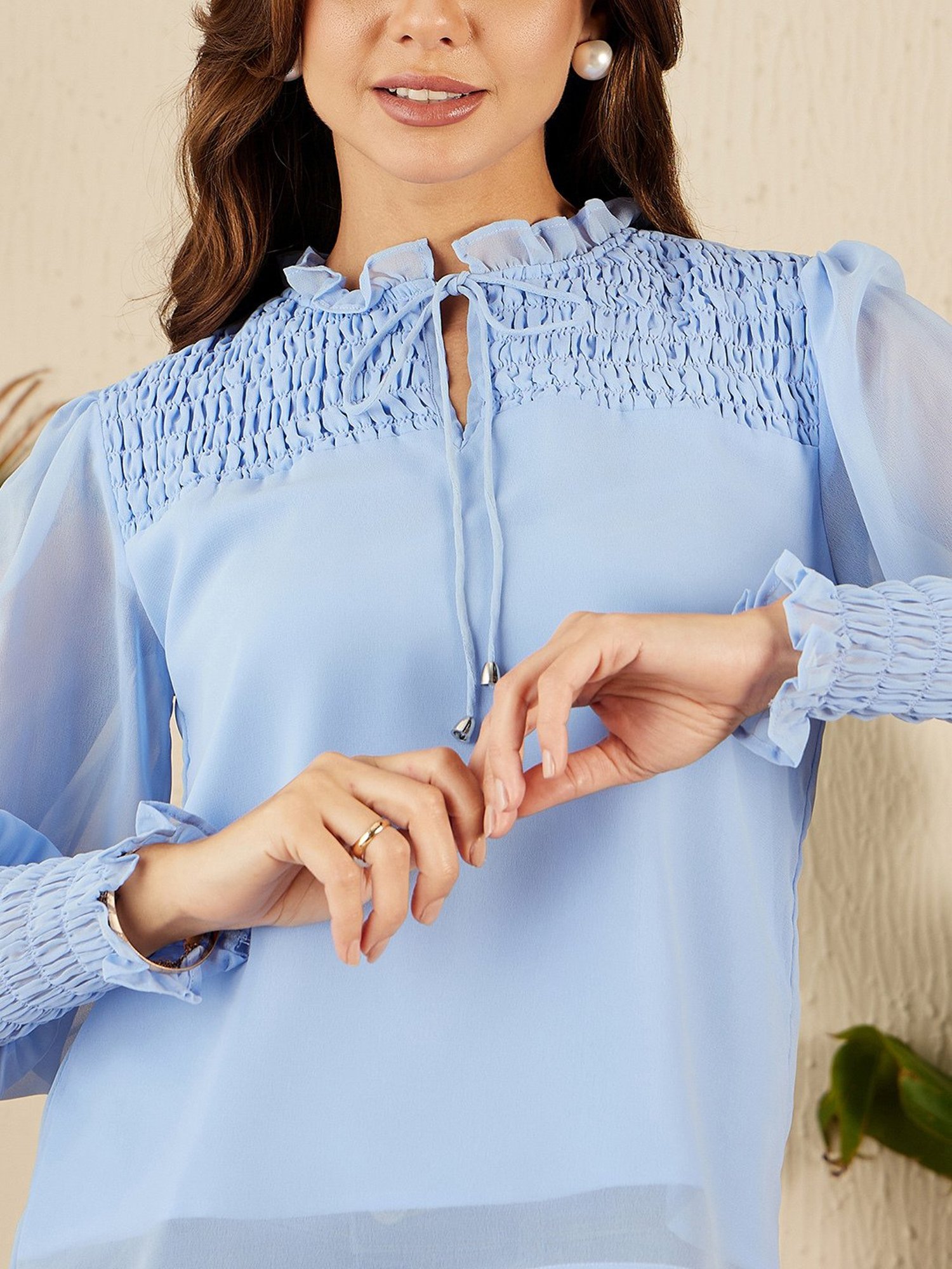 Rare Sky Blue Regular Fit Top