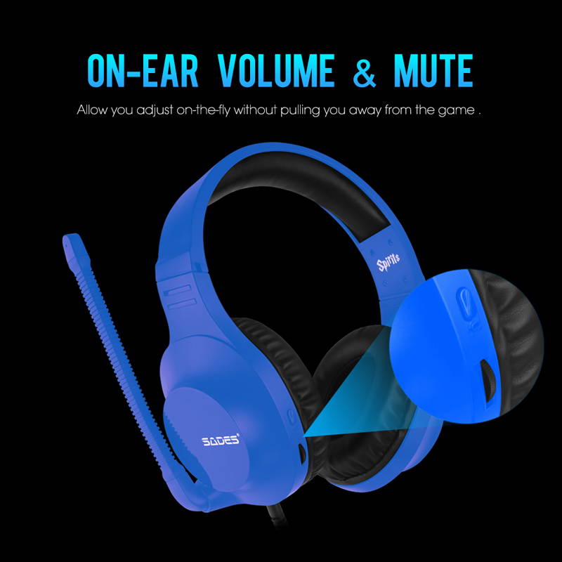 SADES Spirits Gaming Headset Multi-Platform LightWeigth Headphones For PC,Laptop,PS4,XBOX ONE,Mobile,VR,Nintendo Switch (Blue)