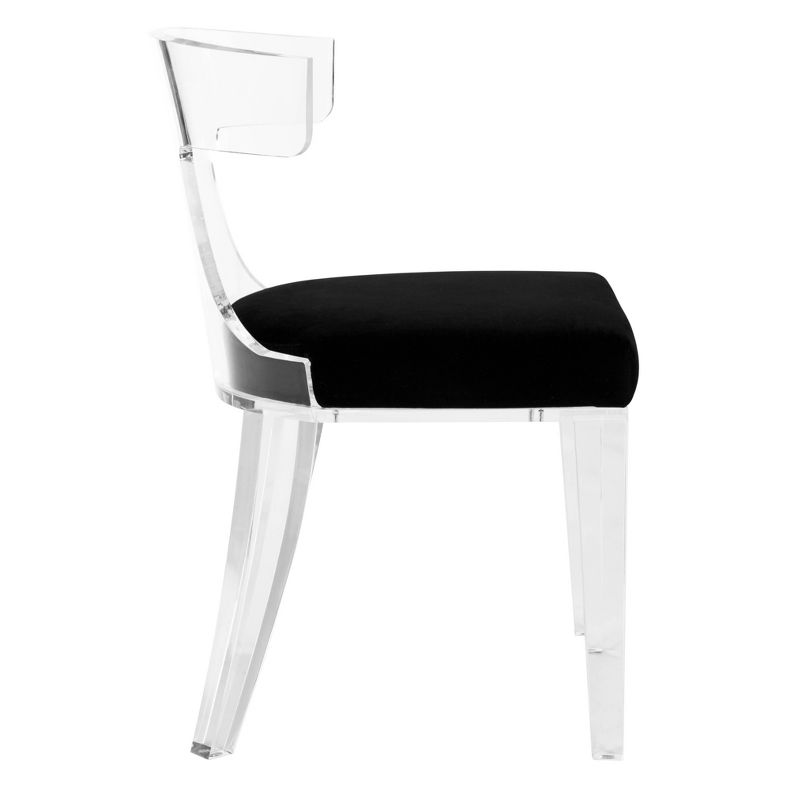 Rhys Acrylic Dining Chair Black/Clear - Safavieh