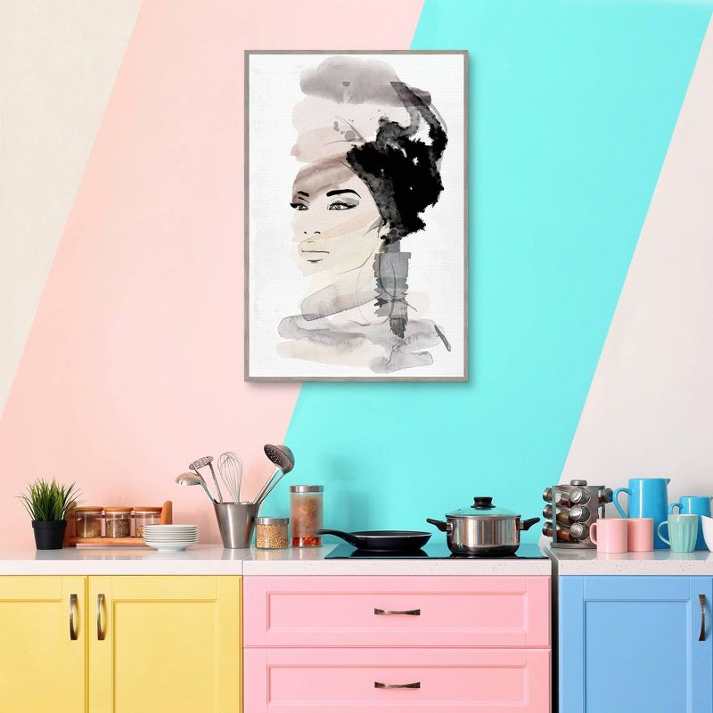 24" x 36" She Likes Water by Nikki Chu Framed Canvas Art Print - Masterpiece Art Gallery