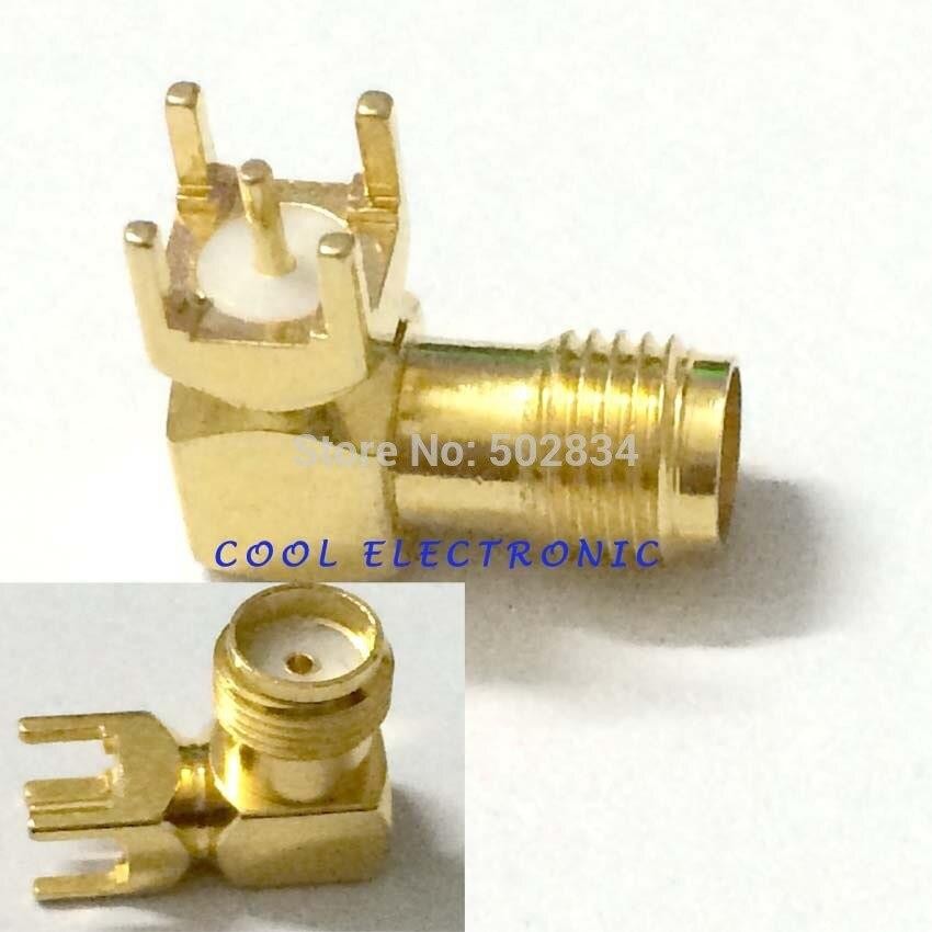 10pcs  PCB mount SMA female jack right angle coaxial connector Adapter