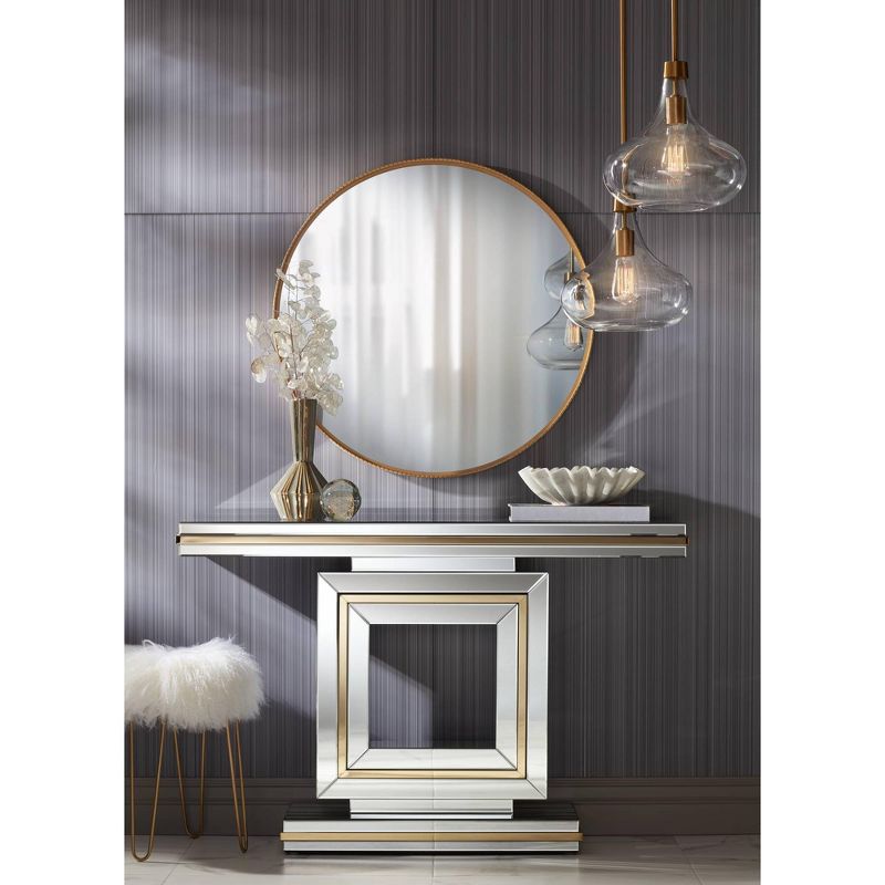 Noble Park Cally Gold 31 1/2" Round Metal Wall Mirror